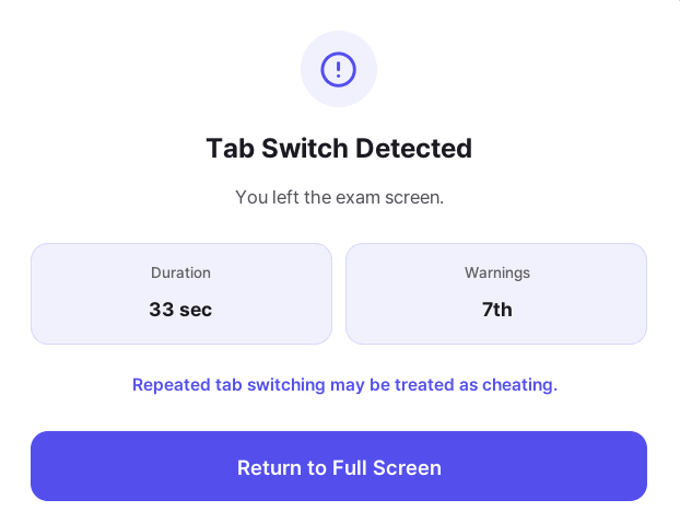 Tab-switch warning